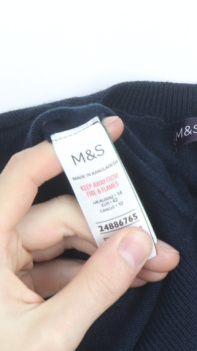 Marks & Spencer Men's Grey Geometric Pullover Jumper Size L