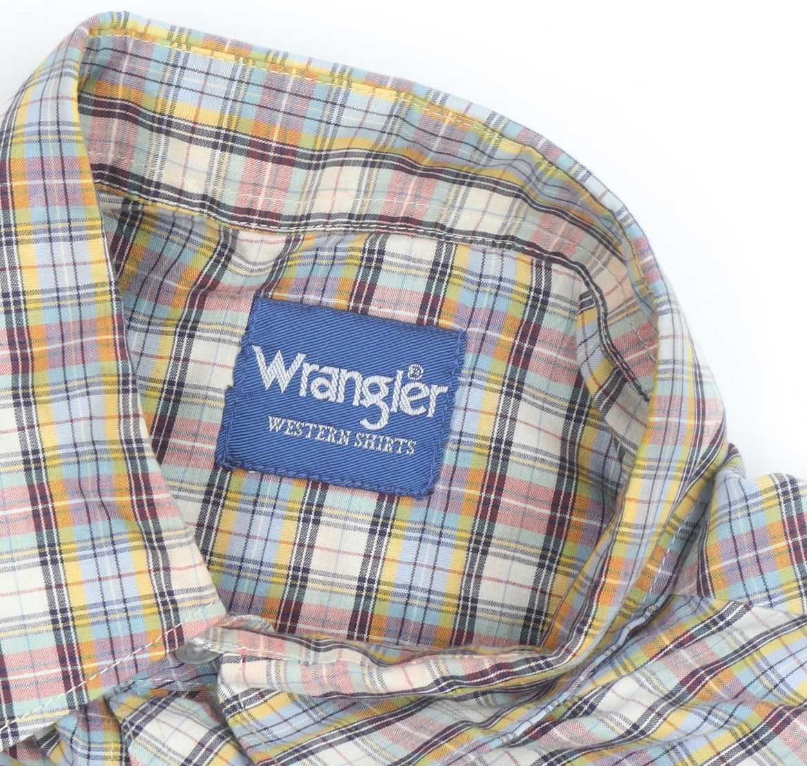 Wrangler Mens Multicoloured Check Short Sleeve Western Shirt L