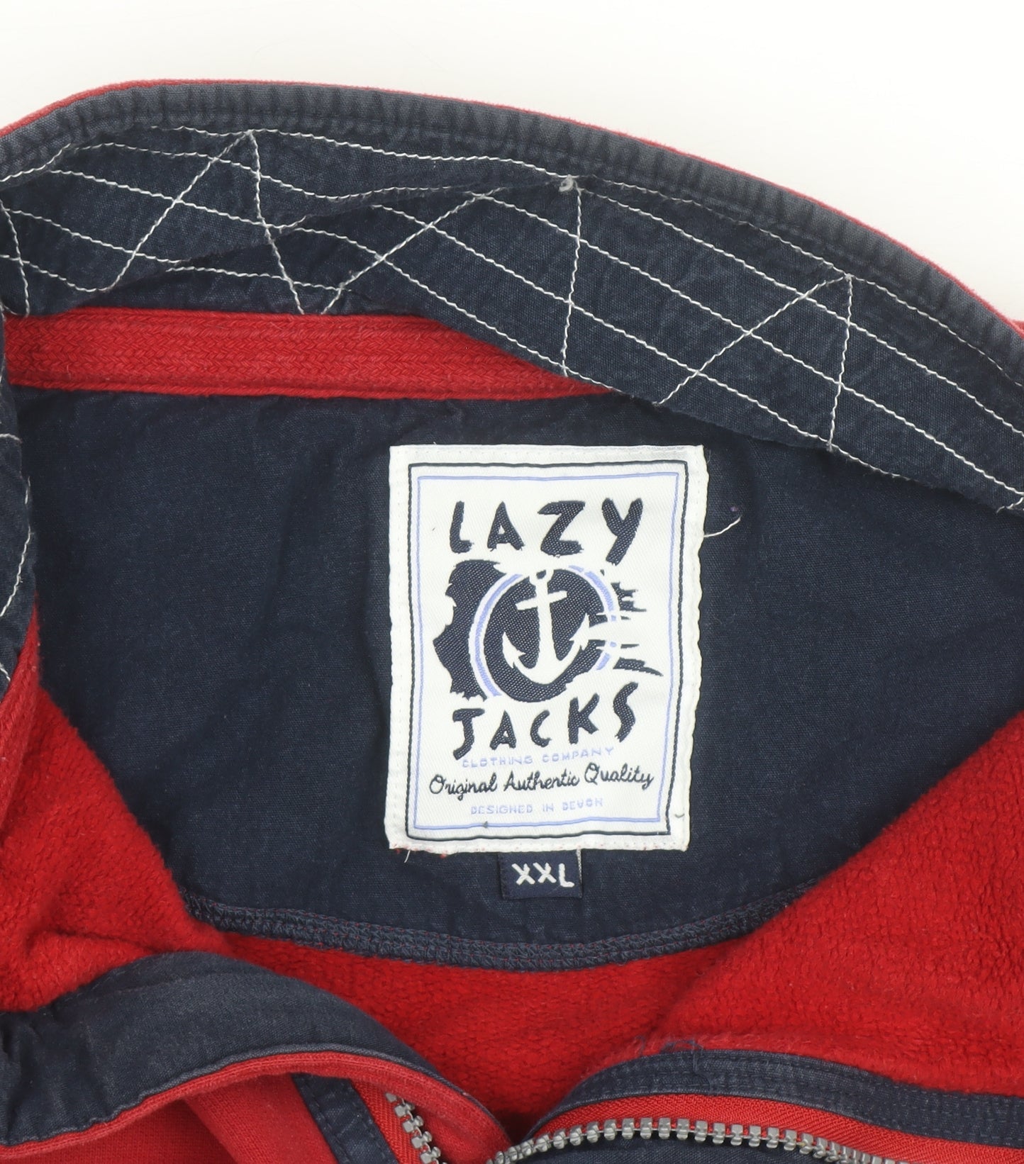 Lazy Jacks Men's Red 2XL 1/4 Zip Cotton Fleece Jacket