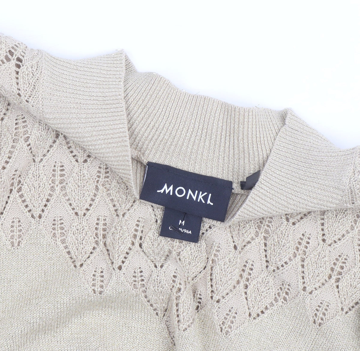 Monki Women’s Beige Mock Neck Knit Jumper Size 12