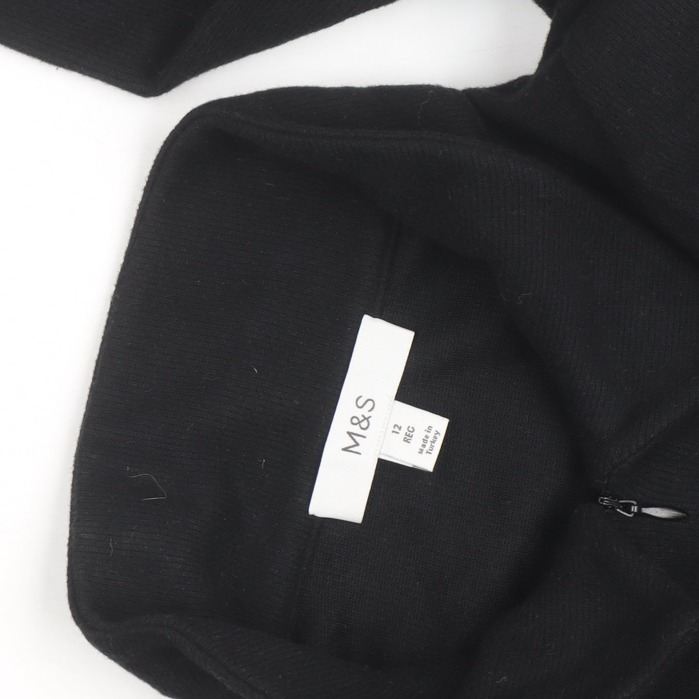 Marks & Spencer Women Black Size 12 A-Line Fleece Dress