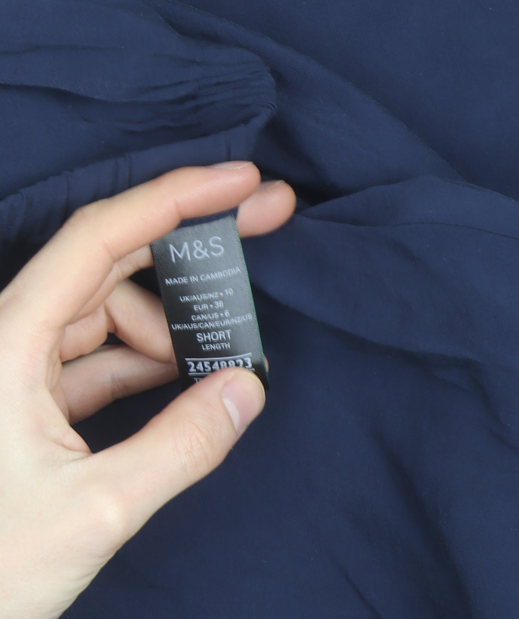 Marks & Spencer Blue Cropped Relaxed Viscose Trousers M Unisex