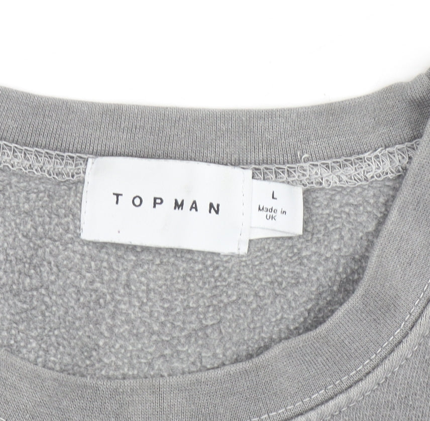 Topman Men’s Grey Berlin Crew Neck Pullover Sweatshirt Size L
