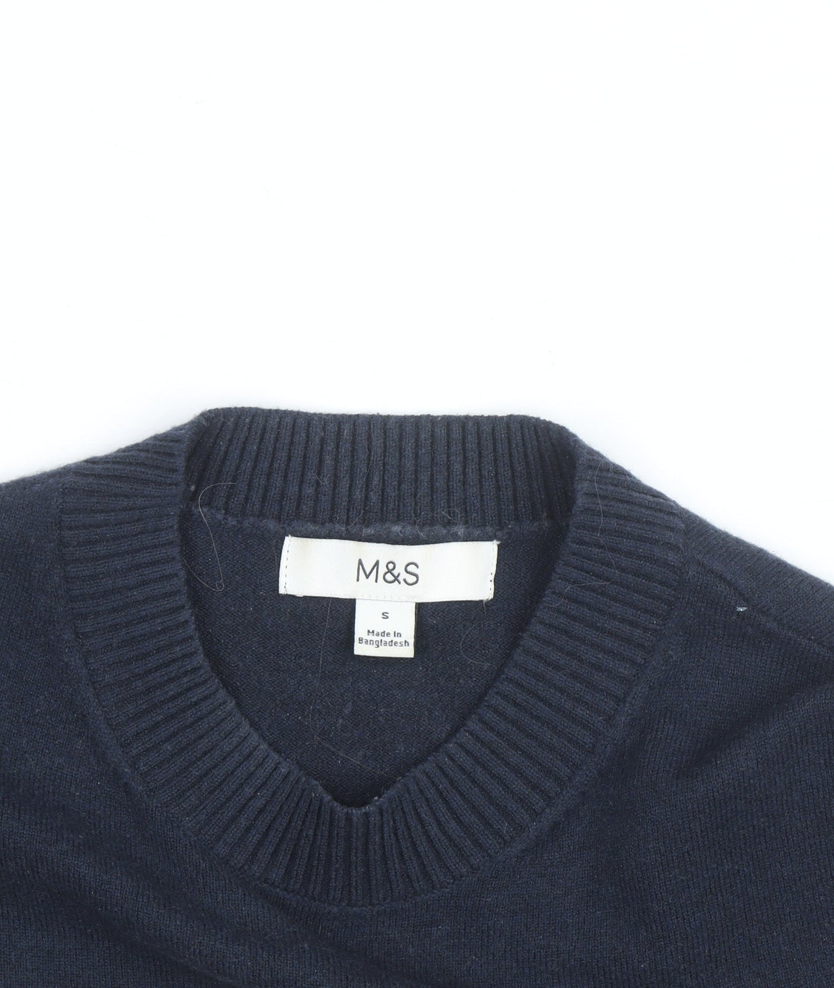 Marks & Spencer Women Navy Beige Striped Crew Neck Jumper Size S