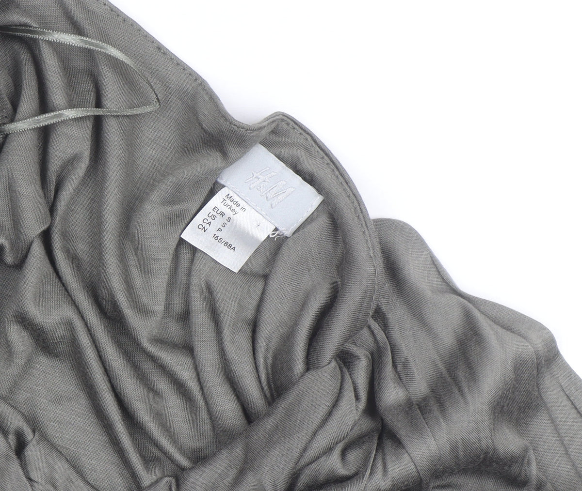 H&M Women’s Grey Ruched Bodycon Dress Size 8 3/4 Sleeve Pullover