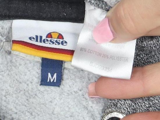 Ellesse Womens Grey Pullover Hoodie Size M Logo Graphic Sweatshirt