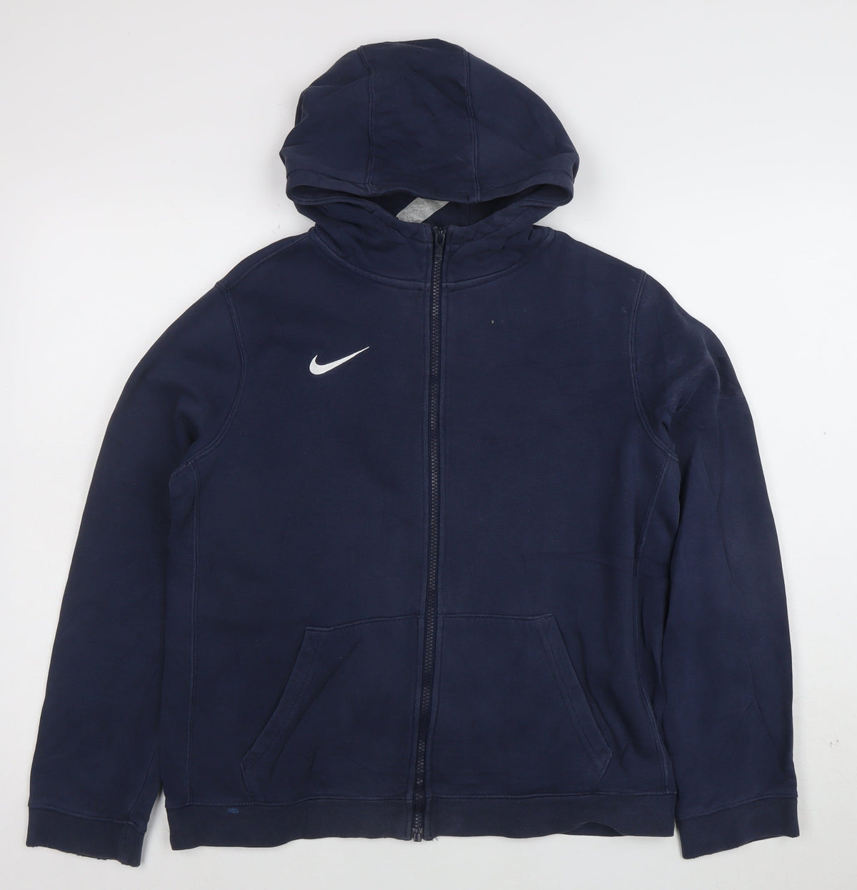 Nike Boys Navy Blue Full Zip Hoodie XL 158-170cm Cotton Blend