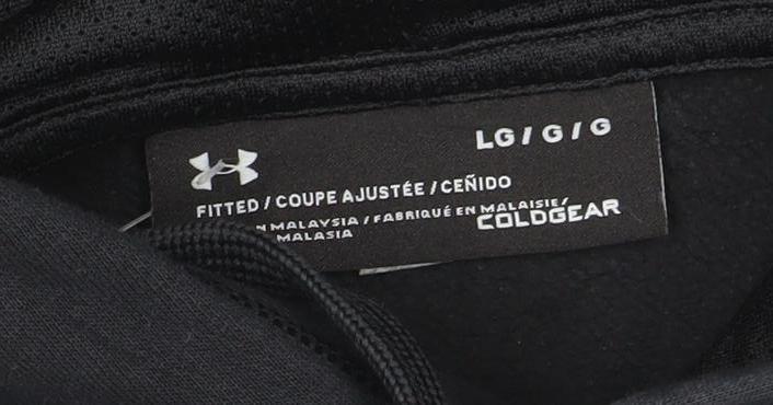 Under Armour Women Black L Pullover Hoodie Logo Design ColdGear
