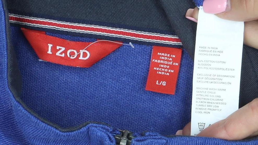 IZOD Men's Blue 1/4 Zip Pullover Sweatshirt L Cotton Blend