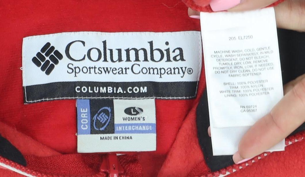 Columbia Women's Red Fleece Full Zip Jacket L Regular
