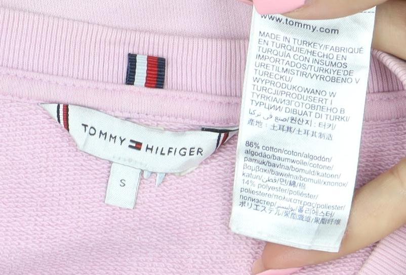 Tommy Hilfiger Women Pink Crew Neck Pullover Sweatshirt Size S