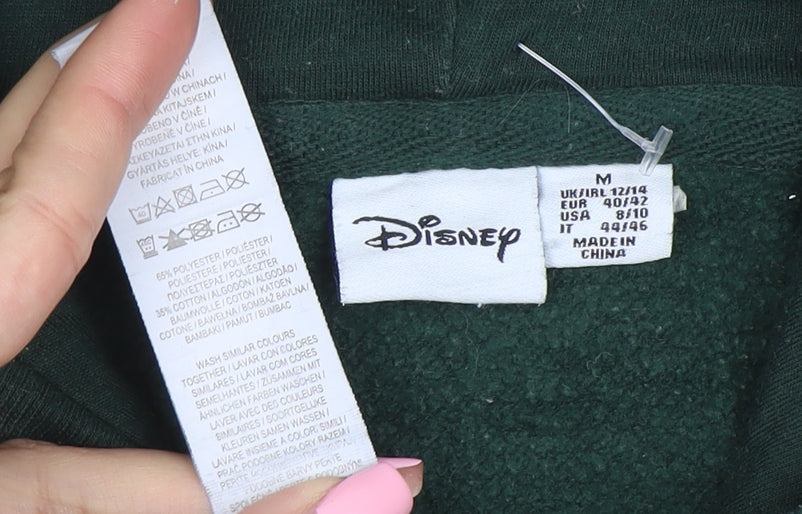 Disney Women’s Green Pullover Hoodie Size 12/14 Medium Cotton Blend