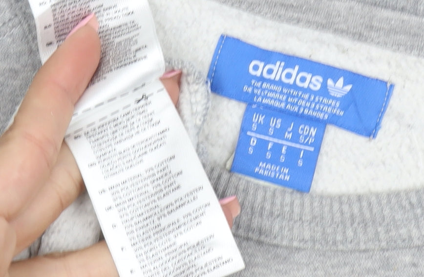 adidas Men's Grey Small Pullover Crew Neck Sweatshirt