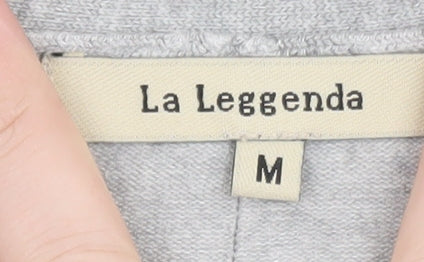 La Leggenda Womens Grey Cardigan V-Neck Knit Jumper M