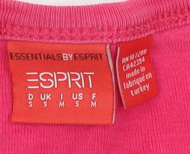 Esprit Women’s Pink Long Sleeve Cotton Basic T-Shirt Size S