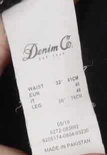 Denim Co. Men's Black Skinny Distressed Jeans 32W 30L