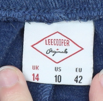 Lee Cooper Men's Blue Jogger Trousers L Regular Fit Elastic Waist