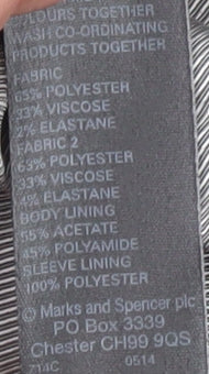Marks and Spencer Women’s Grey Blazer Size 14 Regular Fit Work Jacket