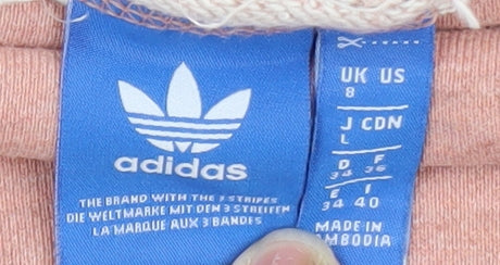 Adidas Womens Pink Crew Neck Long Sleeve Pullover Sweatshirt UK 8
