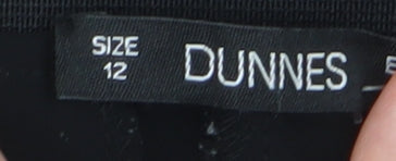 Dunnes Women Black Size 12 Stretch Stripe Trousers