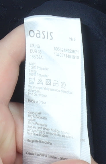 Oasis Women's Blue 3/4 Sleeve Tunic Blouse UK 10