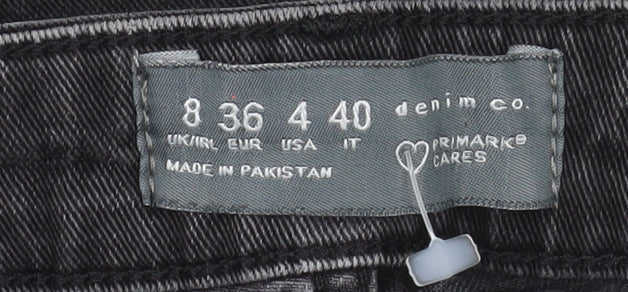 Primark Women Black Bootcut Jeans Size 8 Regular Fit Denim Co