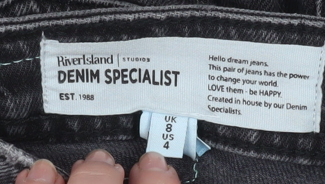 River Island Women’s Black High Rise Mom Jeans Size 8