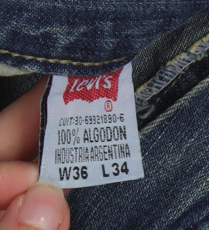 Levi's 505 Men's Blue Regular Fit Straight Denim Jeans W36 L34
