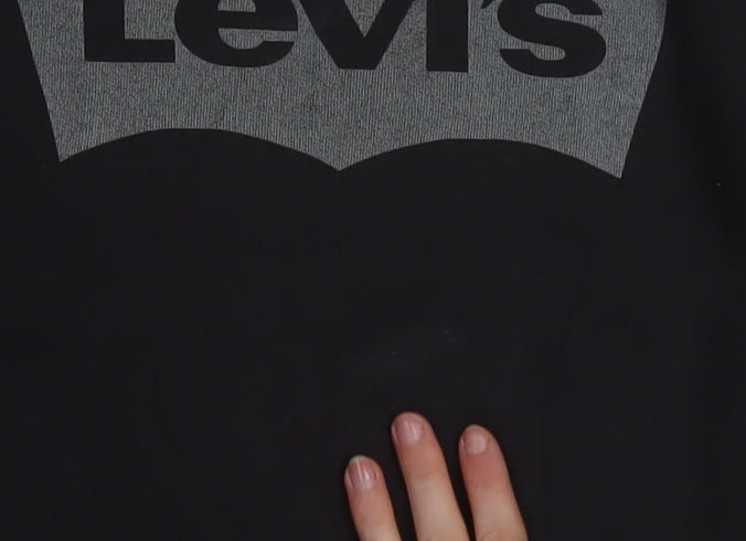Levi's Boys Black Logo Crew Neck Pullover Sweatshirt Size 12 Years