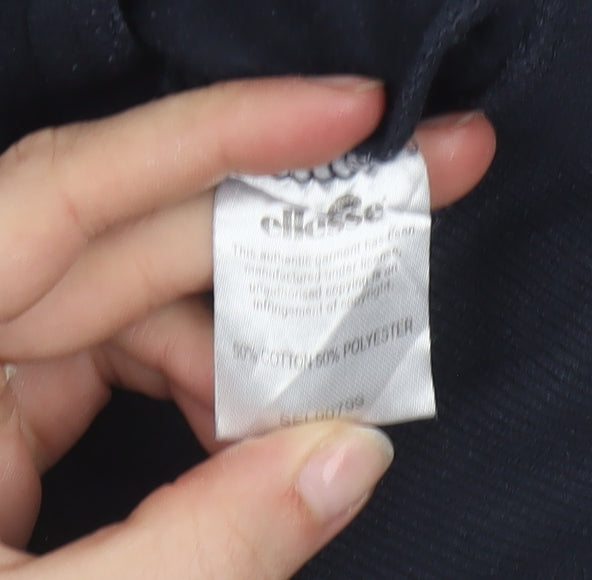 Ellesse Women’s Navy Blue Button Hoodie Size 12 Cotton Blend