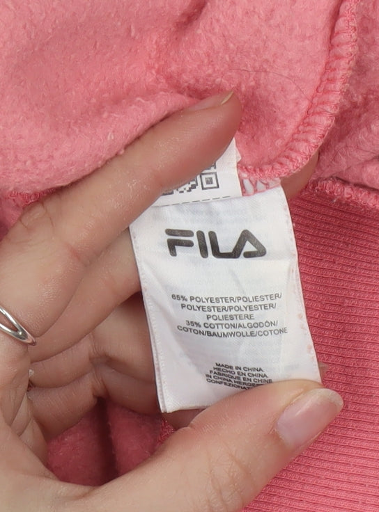 FILA Womens Pink Logo Pullover Sweatshirt XS Casual