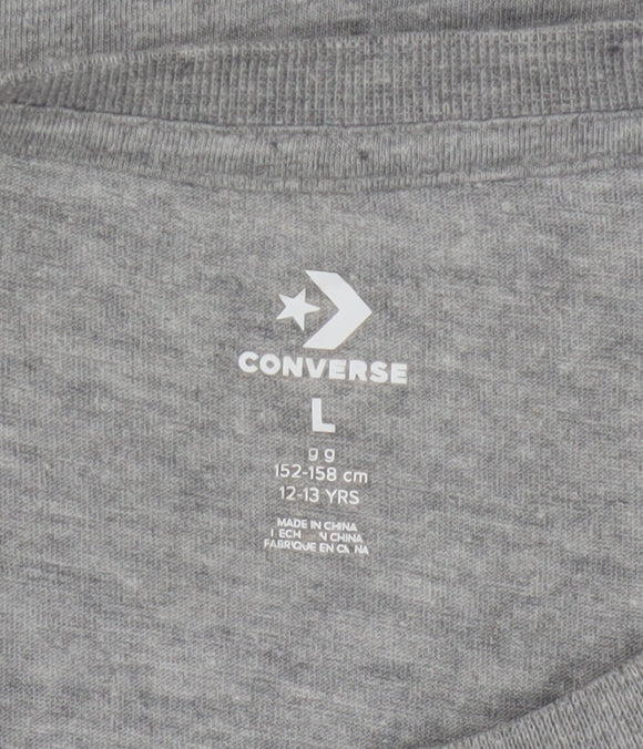 Converse Boys Grey Logo T-Shirt 12-13 Years Casual Short Sleeve Top