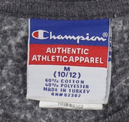 Champion Women's Grey Athletic Pullover Sweatshirt M 10/12 Cotton Blend