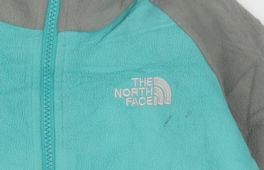 The North Face Womens Blue Grey Fleece Full Zip Jacket Size S