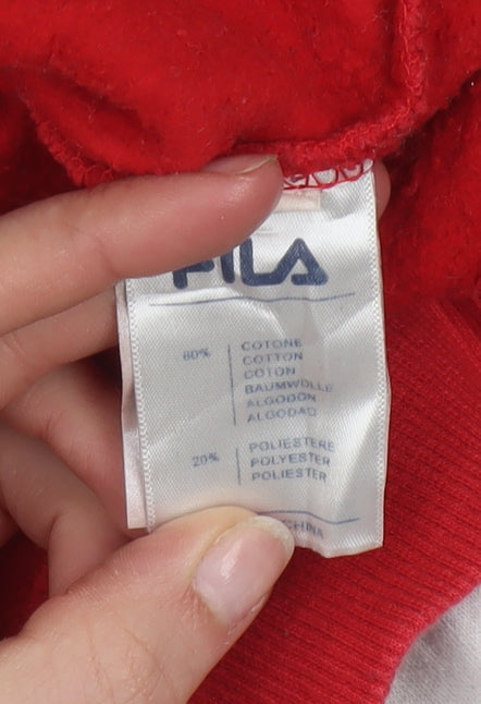 Fila Womens Red Blue Colourblock Crew Neck Sweatshirt Size 10