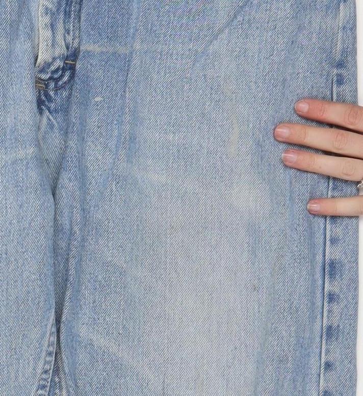 Wrangler Men's Blue Light Wash Straight Leg Denim Jeans 35x32 Regular Fit