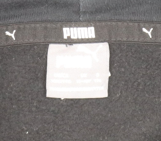 Puma Boys Black Pullover Hoodie 12-13 Years Fleece Logo Sweatshirt
