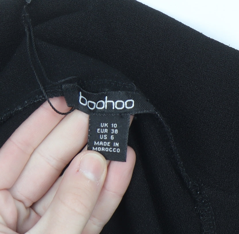 Boohoo Women's Black Lace Cuff Cropped Cardigan UK 10