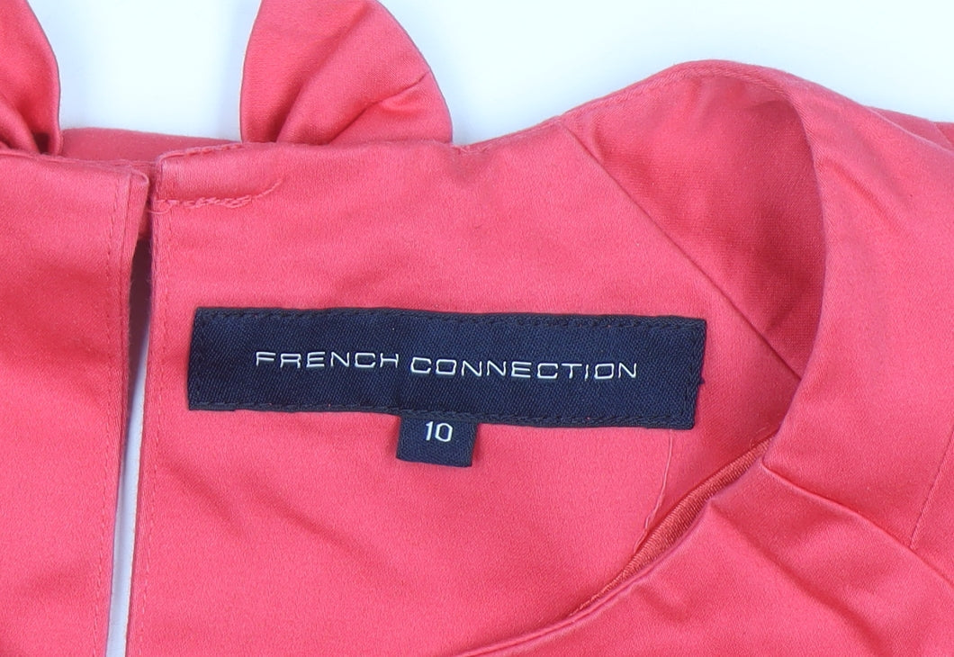 French Connection Women's Pink Size 10 Bow Back Sheath Dress