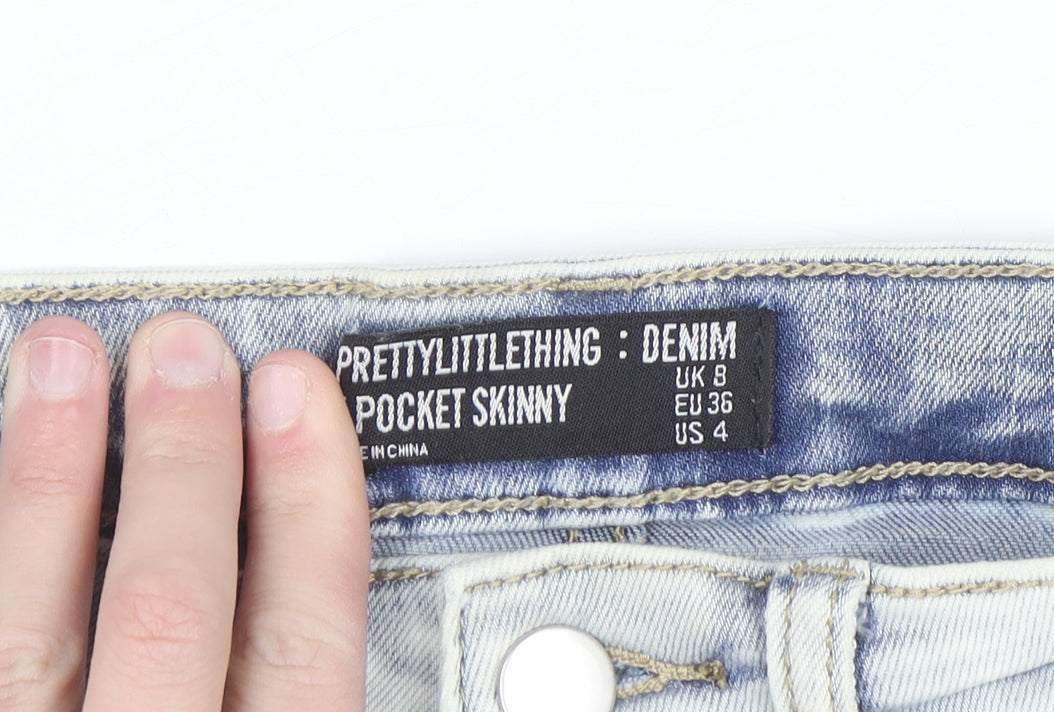 PRETTYLITTLETHING Women's Blue Size 8 Skinny Stretch Jeans