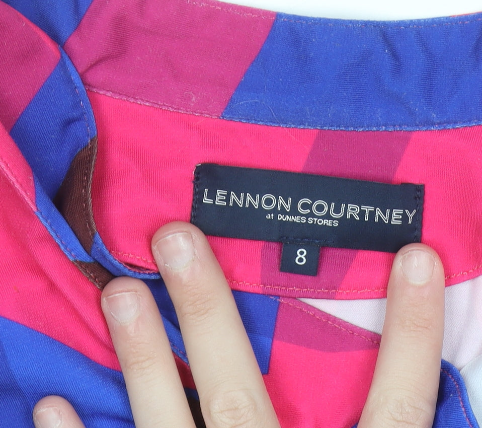 Lennon Courtney Women's Multicoloured Geometric Tunic Blouse Size 8