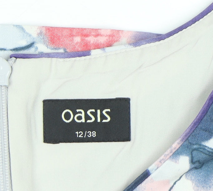 Oasis Women’s Multicoloured Floral Sheath Dress Size 12 Sleeveless