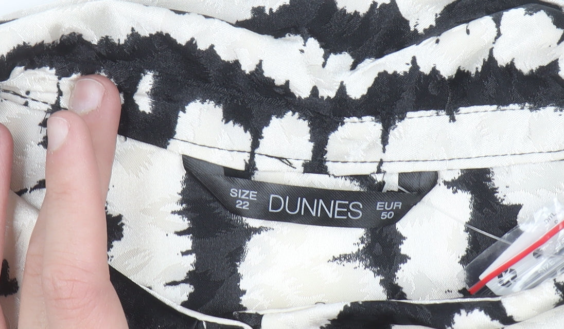 Dunnes Stores Women’s Black Tie-Dye Collared Midi Shirt Dress Size 22