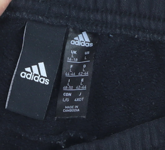 Adidas Boys Black Jogger Trousers Size 16 Years Activewear Track Pants