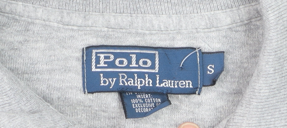 Ralph Lauren Men's Grey Full Zip Cotton Jumper Small
