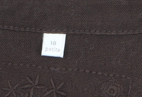 Rocha John Rocha Petite Women’s Brown Linen Blend Blazer Size 18