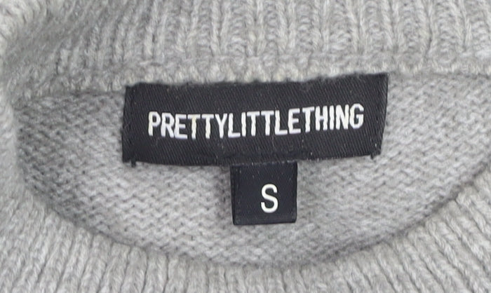 PrettyLittleThing Women's Grey Long Sleeve Tunic Jumper Size S