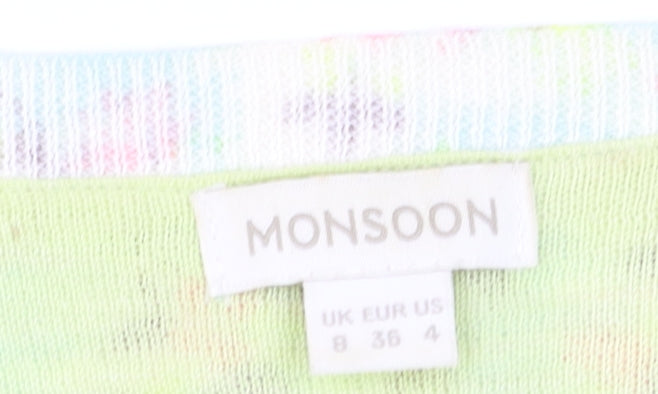 Monsoon Women’s Multicoloured Floral Long Sleeve Cardigan Size 8
