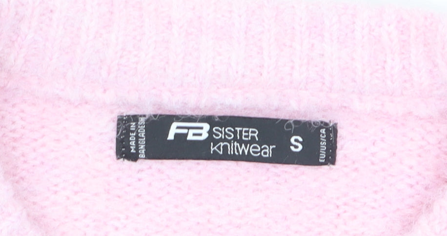 FB Sister Women’s Pink Knit Crew Neck Cardigan Size S