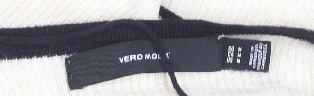 Vero Moda Unisex White Black Striped Knit Pullover Jumper M